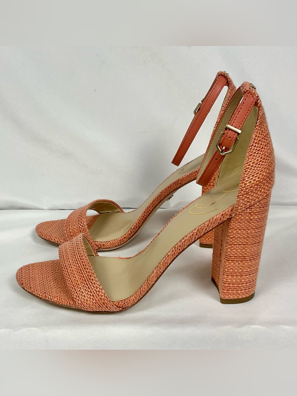 Sam Edelman Yaro Coral Block Heel Sandal Sz 9.5 M